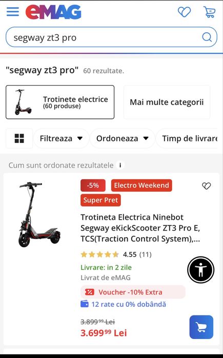 Trotineta electrica Segwey zt3 pro
