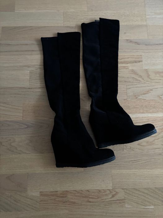 Cizme Stuart Weitzman, piele întoarsă, nr 36