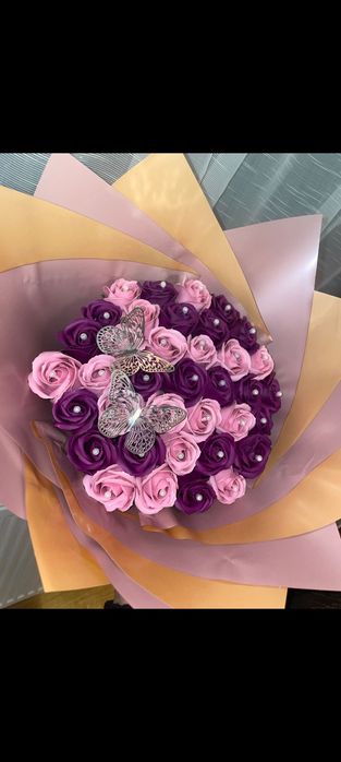 buchet cu trandafiri din sapun