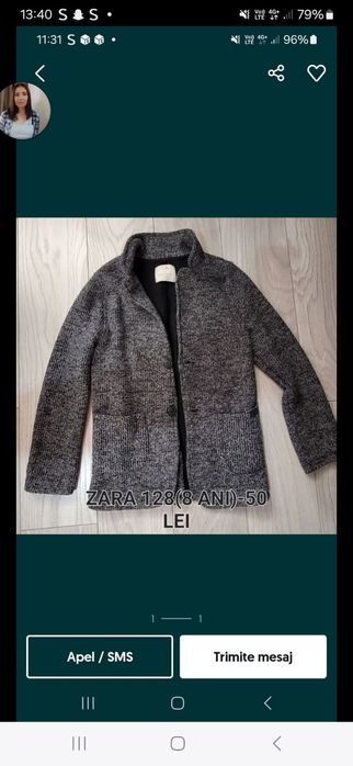 Sacou zara baieti mărimea 128
