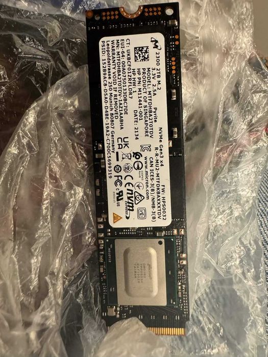 SSD NVMe 2TB Micron 2300 M.2 PCIe Gen3 x4