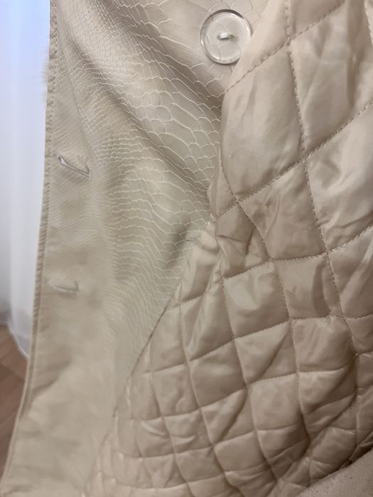 Trench Piele cu blanita detasabila