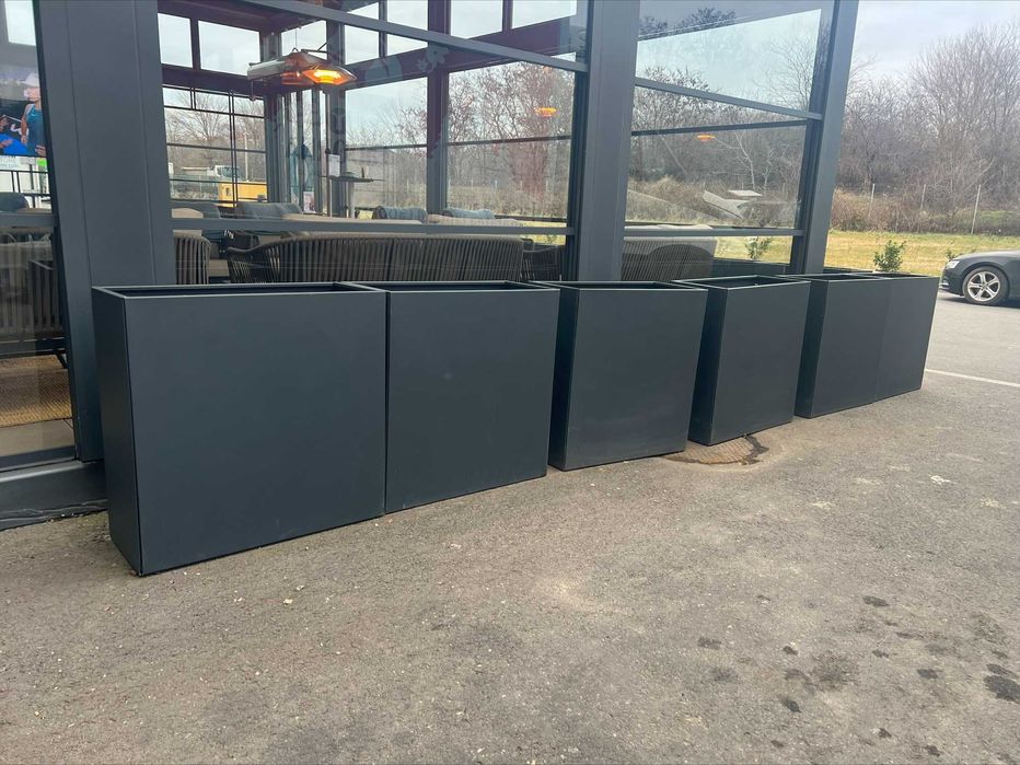 Jardiniere ghivece dreptunghiulare reglabile din tabla H 80 cm