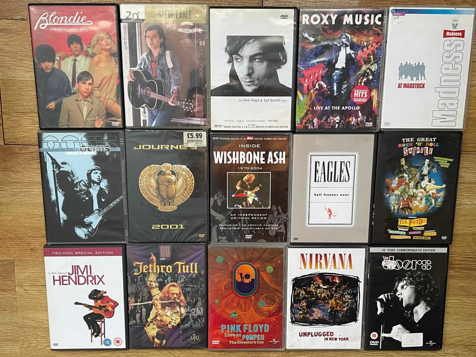 DVD -uri Metallica Pink Floyd Nightwish Kiss Cream Rolling Stones Yes
