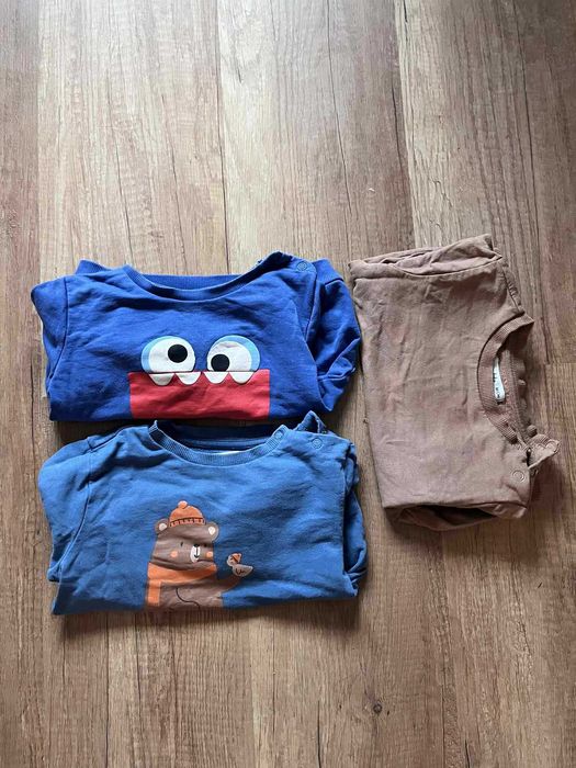 Лот бебешки блузи, чорапи и тренировачни гащи, 86