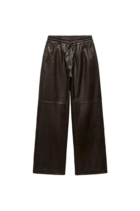 Pantaloni din piele naturala Zara leather edition