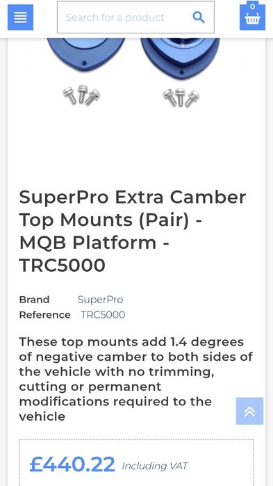 Камбър плейтове SuperPro MQB