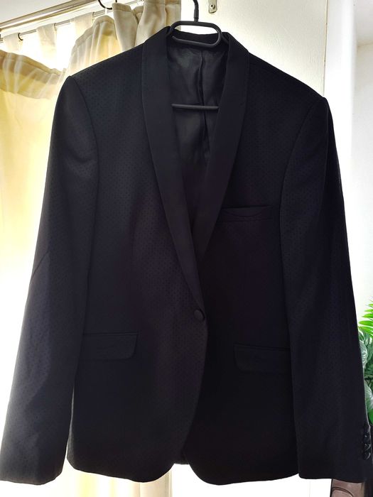 Sacou barbati Viggo Premium (Lana 75% & Matase 25%) - Marimea 48, Negru Regal