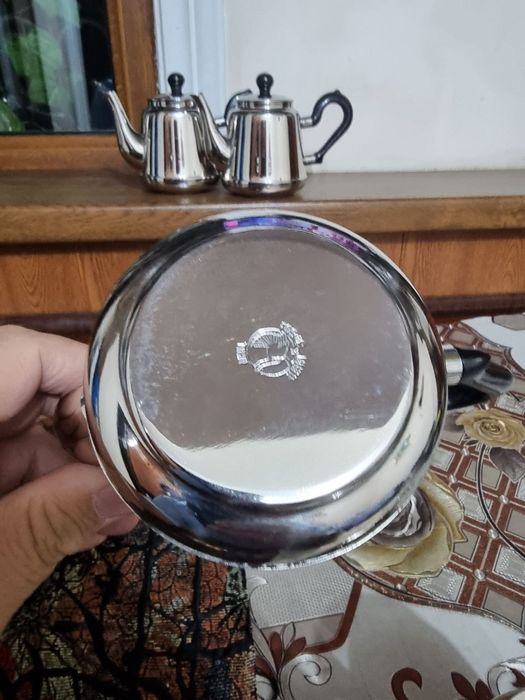 Мелхиор латун чойне .Чайник латун пакрытый никелем Мелхиор