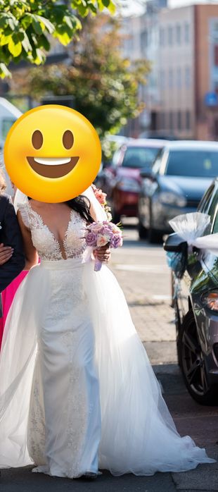 Rochie de mireasa 2 in 1 cu trena detasabila