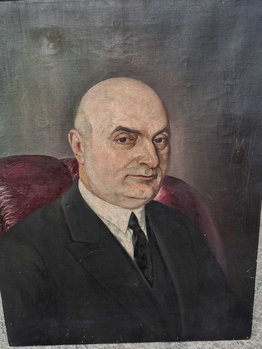 tablou vechi pictura pe panza 55/70 cm semnat