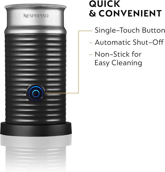 Nespresso Aeroccino 3 Разпенител за мляко, Черен, Стомана