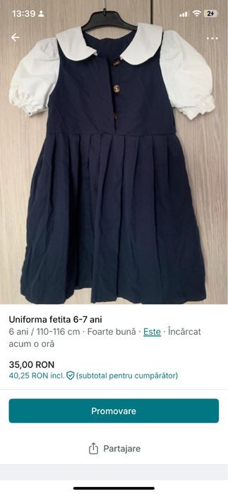 Uniforme fetita se dau toate perfecte pentru 6-7 ani