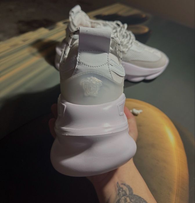 Adidasi Versace Chain Reaction Albi