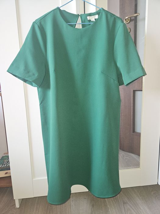 Rochie A-line, verde smarald, H&M