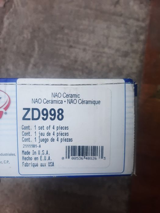 Колодки задние chrysler pacifica