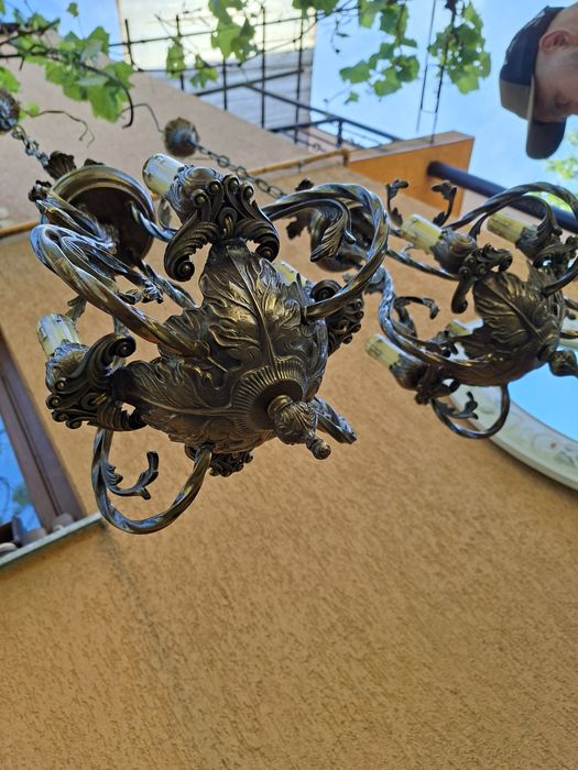 Candelabru bronz, set două bucăți