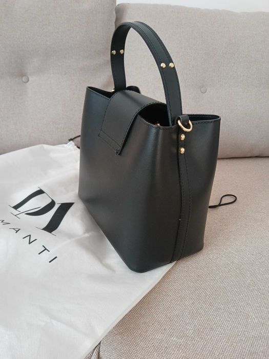 Geantă  din piele naturală  Diamanti Amelie neagră