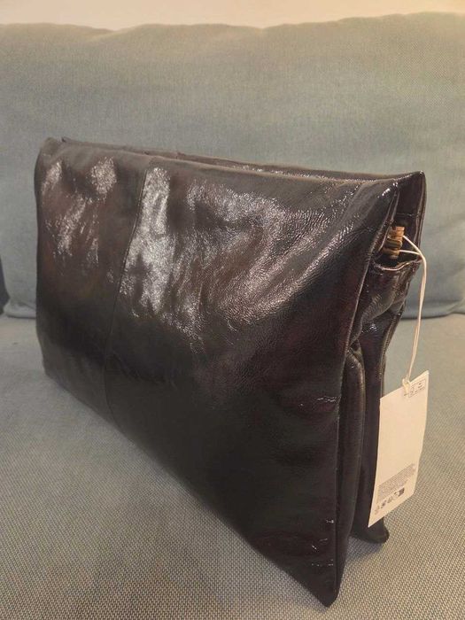 Geanta mare de piele neagră, H&M Studio A/W 2024, nouă
