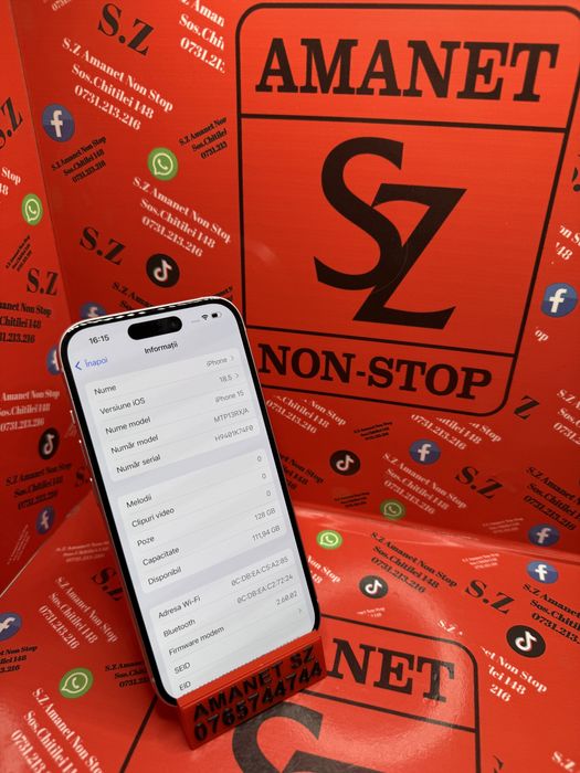 Iphone 15 89% Baterie Amanet SZ Non Stop