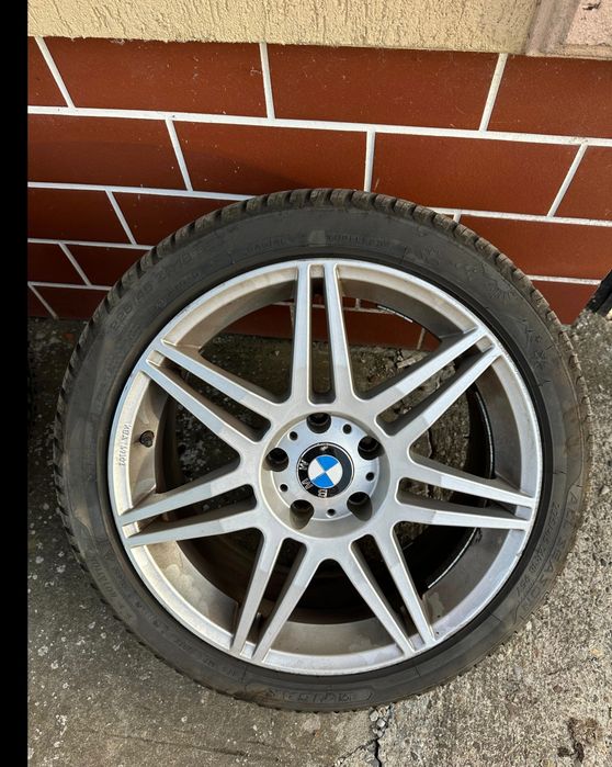 Jante BMW 5X120 R18 cu anvelope 225/45 R18 ( 2024)-Stare Excelentă, 1600 fix. All Season, M+S