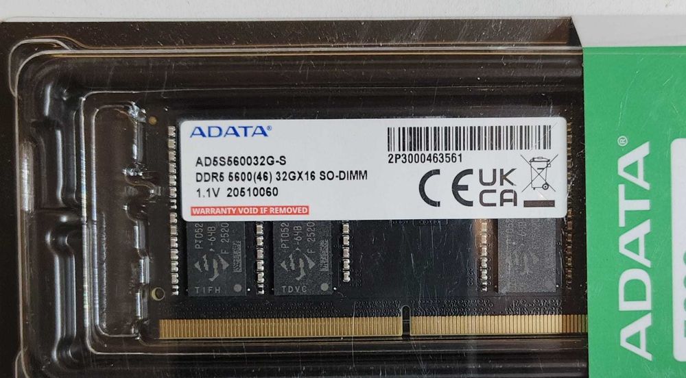 Memorie Laptop DDR5 5600 32Gb sau 64Gb Adata Dual Channel (2 x 32Gb)