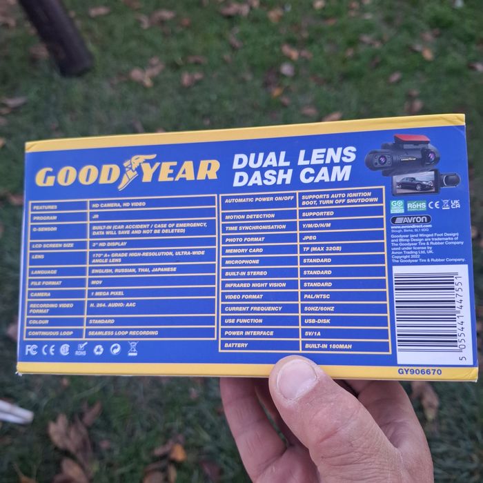 Cameră auto Good Year Dual Lens 360, card inclus, nouă,  Belgia