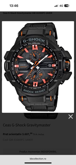 Casio G-shock   Gravitymaster GW-A1000FC-1A4ER 5240