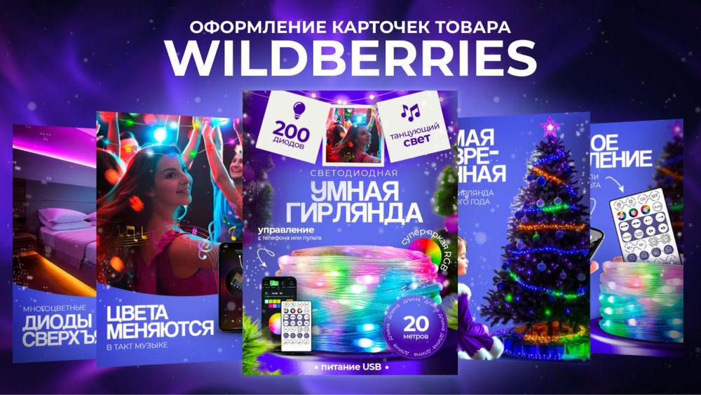Инфографика и оформление карточек товара Wildberries/Ozon/Kaspi