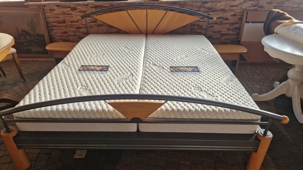 Pat metalic + saltele, 1,80m x 2m