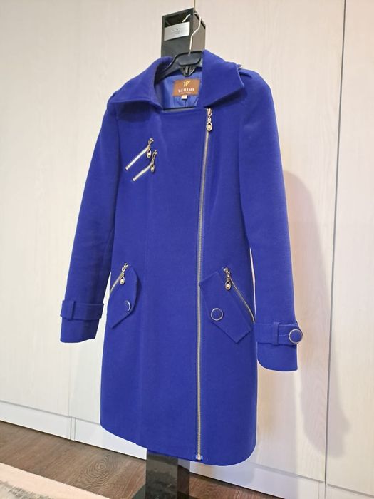 Пальто женское синее
