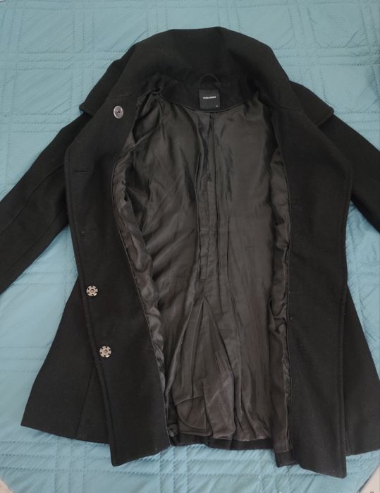 Дамско черно палто