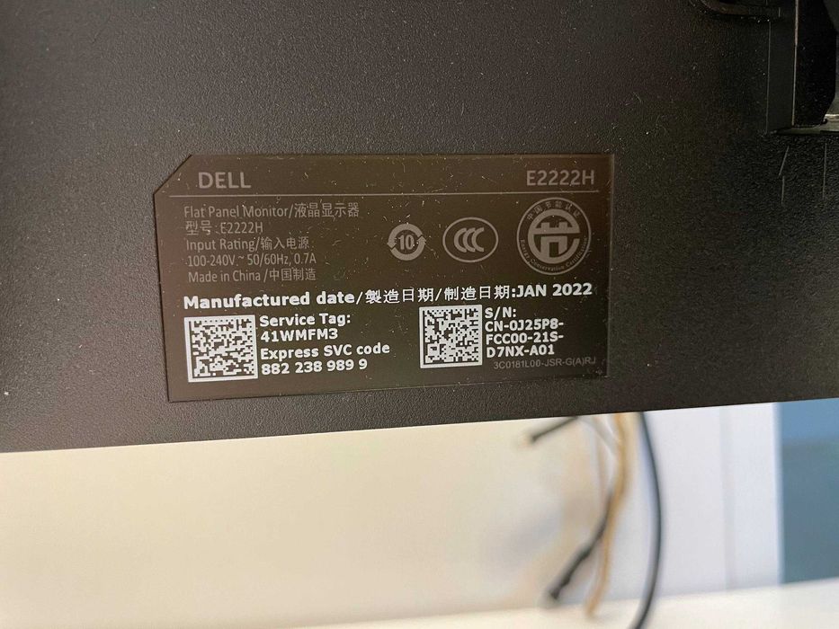 Monitor Dell E2222H, 21.5", VA, 60 Hz, Full HD, Display Port, VGA