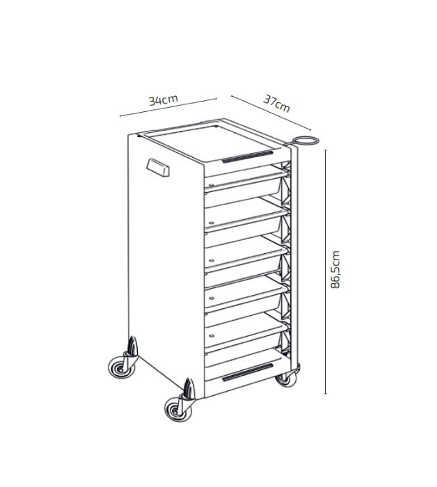Фризьорска количка Vitus 34 х 37 х 86,5 см