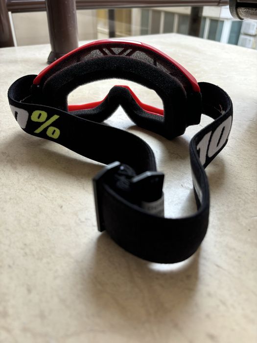 MTB googles copii 100% Strata 2 red Clear Lens