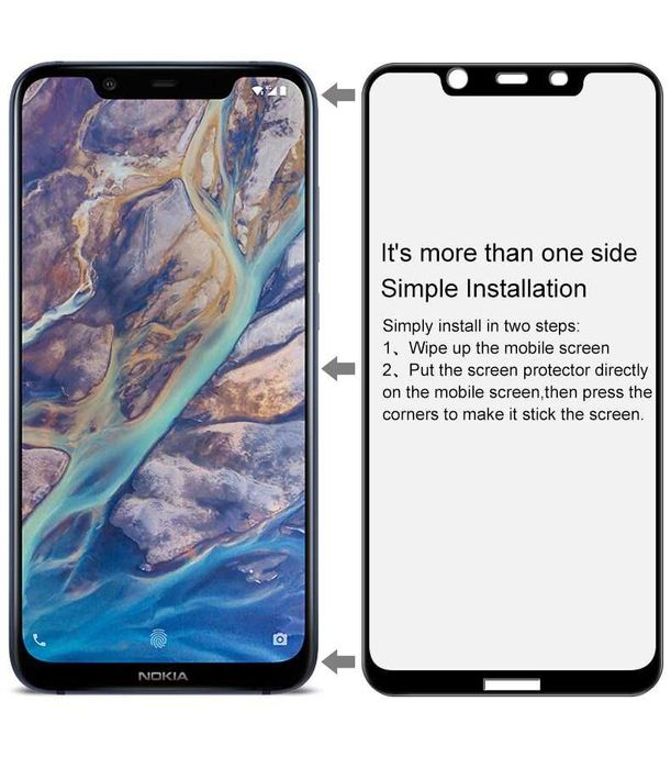 Folie sticla securizata 9D Full Glue pentru Nokia 6.1 / 8.1