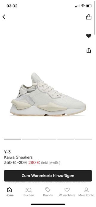 Y-3 x Adidas Originals “Kaiwa”, EU 44/44.5, UK 10, US 10.5