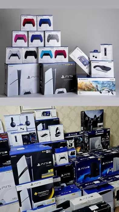 Широкий ассортимент игровых приставок и аксессуаров.