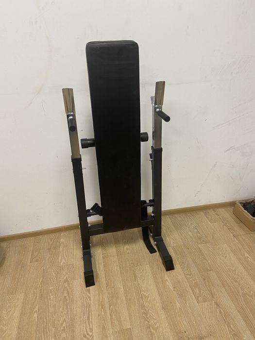 Set sala Banca piept+haltera gantere cu bari otel crom si piulite, noi