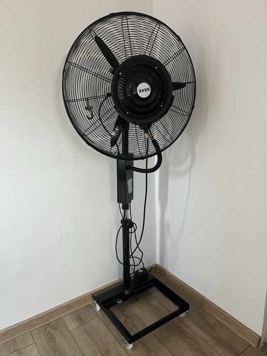 Ventilator profesional cu pulverizare apă ZASS, pe roți