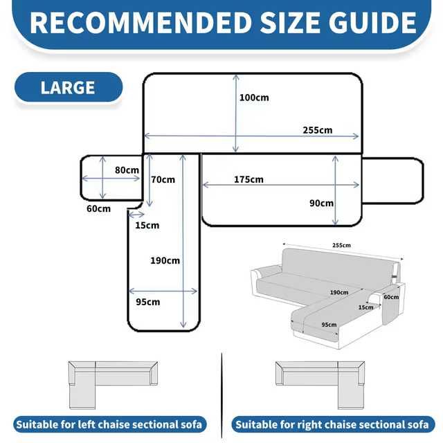 Husă canapea YSTELLAA în formă de L cu 3 locuri
