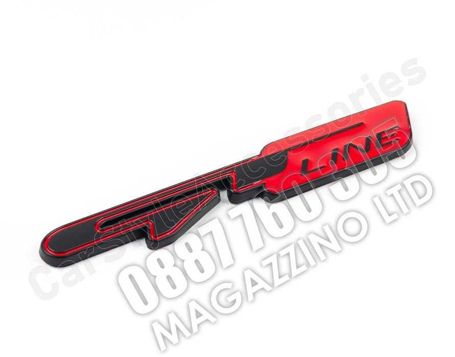 Емблема за Kia GT Line Метална Черно и Черврено