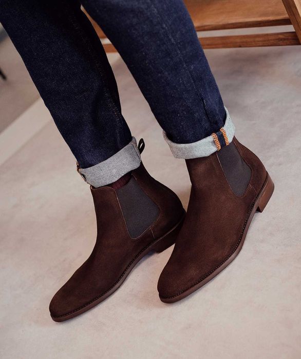 Ghete chelsea plain toe 43 43.5 GANT piele naturala moale maro cafeniu