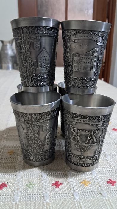 Set 6 pahare din staniu 150 ml