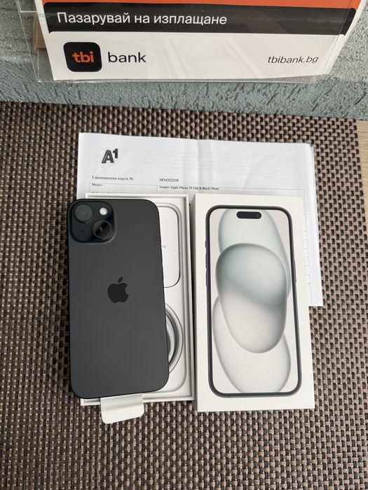 ‼️Нов•iphone 15 ЛИЗИНГ 42лв/м айфон Black 15 24м Гаранция