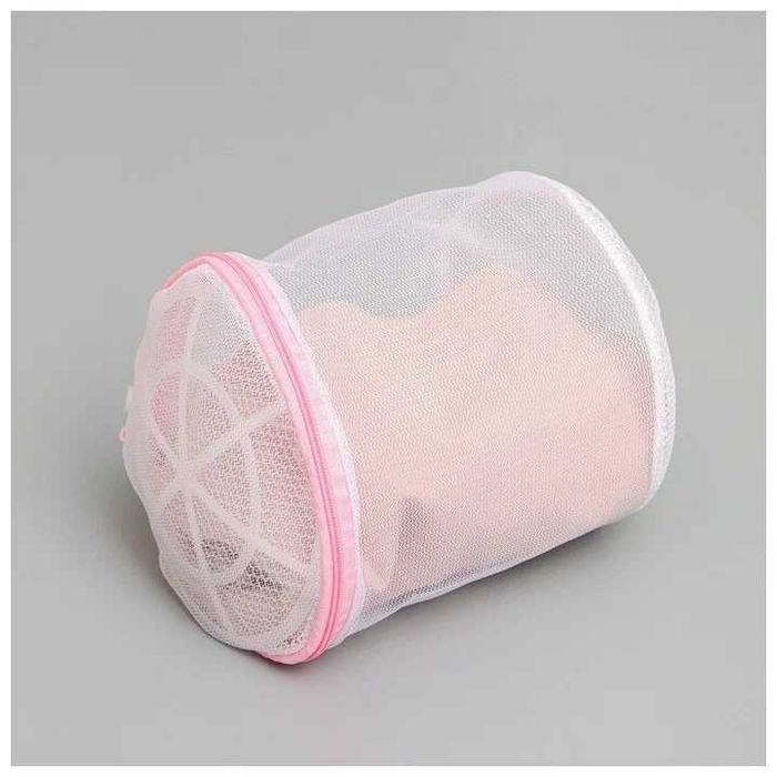 Мешок для стирки белья с  сетка цвет белый