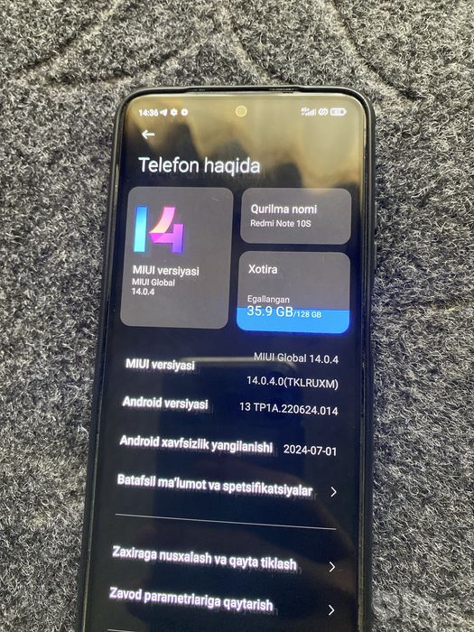 Redmi note 10s 128/8
