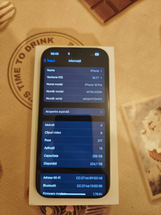 Iphone 16 Pro 256GB Baterie 93% Garantie 2027 Stare Excelenta