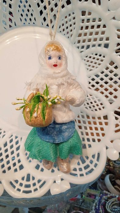 Ватные ёлочные игрушки, ручная работа