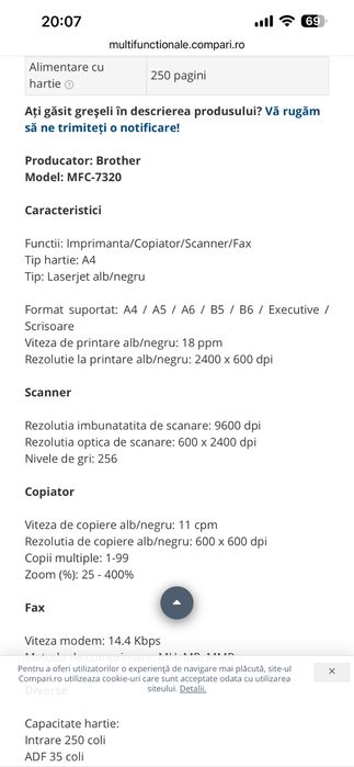 Imprimanta/Copiator/Fax/ Multifunctionala